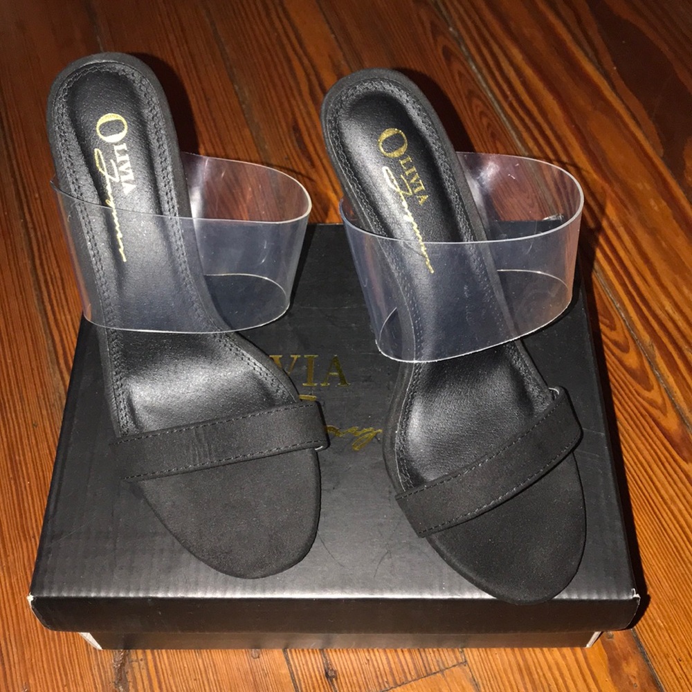 Black Suede sandal heel